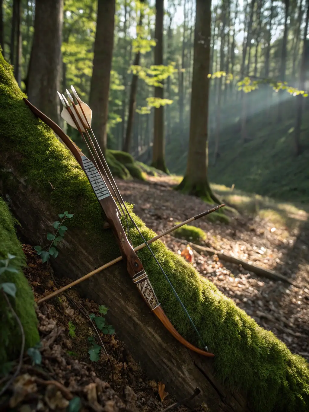 A close-up shot of an archer's hand drawing back a bowstring, focusing on the precision and control required in archery. The background is blurred to emphasize the archer's focus.